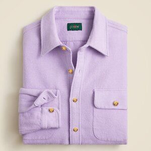 NWT J Crew Heavyweight Chamois Flannel Shirt in Bubble Gum Lavender Light Purple